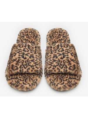 Penti Leopard Fluffy Bej Terlik