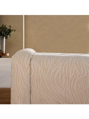 Store Claire Safarı Çift Kişilik Yatak Örtüsü Bej MC060756