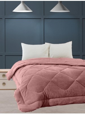 Tek Kişilik Kalın Battaniye Yatak Örtüsü Gül Kurusu