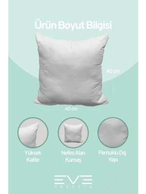 Eve Tekstil 4 Adet Diamant Plus Kare Kırlent Yıkanabilir Antialerjik Silikon Elyaf Yastık 40 x 40 cm  400 gr