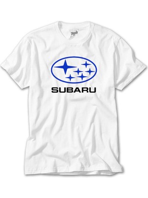Z zepplin Subaru Logo Stars Beyaz Tişört