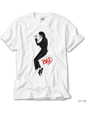 Z zepplin Micheal Jackson Bad Beyaz Tişört