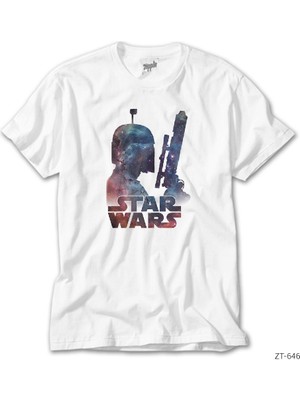 Z zepplin Star Wars Silhouette In Space Beyaz Tişört
