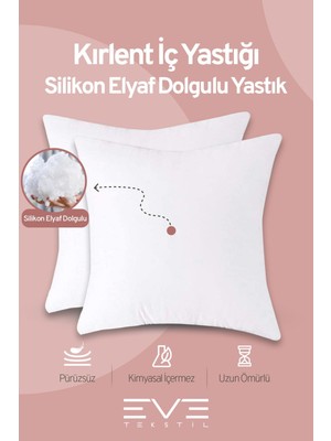 Eve Tekstil 10 Adet Throw Serisi Antialerjik  Silikon Elyaf Dolgulu Kırlent Iç Kare Yastık 45 x 45 cm  350GR