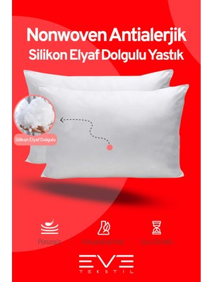 6 Adet Micro Silikon Elyaf Nonwoven Yıkanabilir Antialerjik Ev ve Hotel Yastık 50X70CM 700 gr