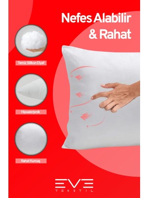 6 Adet Micro Silikon Elyaf Nonwoven Yıkanabilir Antialerjik Ev ve Hotel Yastık 50X70CM 700 gr