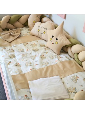 Kista Baby Montessori Bebek Uyku Seti Örgü Yan Korumalı Uyku Seti 90x190 100x200 Koala