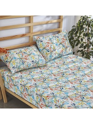 G&e Neşeli Lastikli Çarşaf Seti Yastık Kılıflı Pamuklu Çift Kişilik