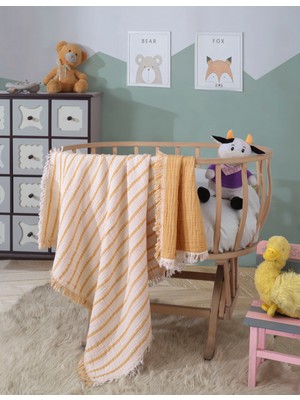 Luxtex 4 Katlı, Çift Taraf, 100 x 120 cm Pamuklu Bebek Müslin Örtü, Çok Amaçlı Bebek Battaniyesi