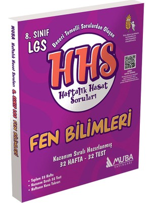 Muba Yayınları 1421 - 8.Sınıf Fen Bilimleri Haftalık Hasat Soruları (HHS)