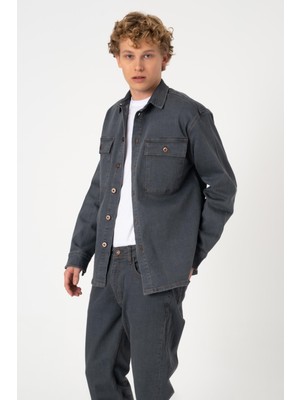 BLAYF Layf Soft Grey Jean Gömlek