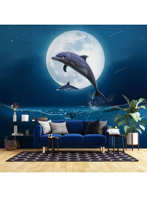 Ay ve Yunus Manzaralı Duvar Kağıdı