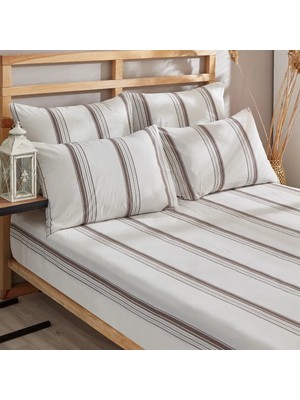 G&e Natural Lastikli Çarşaf Seti Yastık Kılıflı Pamuklu Battal