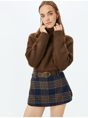 Koton Balıkçı Yaka Dikiş Detaylı Uzun Kollu Triko Kazak