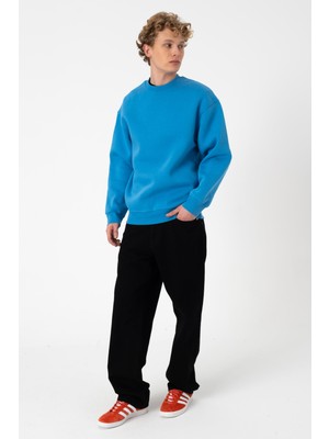 BLAYF Sw Düz Mavi Şardonlu Sweatshirt