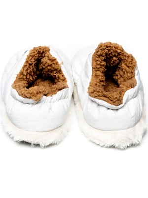 Peluche White Parachute Women Slipper Kadın Günlük Ev Pandufu Par-Kbz Beyaz