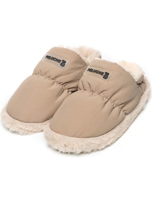 Peluche Beige Parachute Women Slipper Kadın Günlük Ev Pandufu Par-Kbj Krem