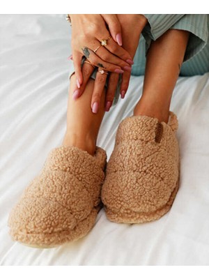 Peluche Camel Teddy Women Slipper Kadın Günlük Ev Pandufu Ted-Kcl Krem