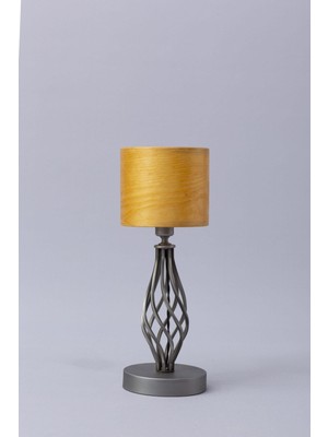 Sade Wooden Lamp Atelier Tıkka Çam Kaplamalı Masa Abajur