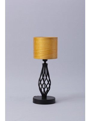 Sade Wooden Lamp Atelier Tıkka Çam Kaplamalı Masa Abajuru