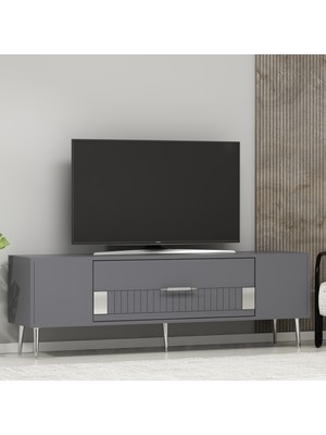 Demonte Decor DEKOLP4DD Tv Sehpası Antrasit-Gümüş