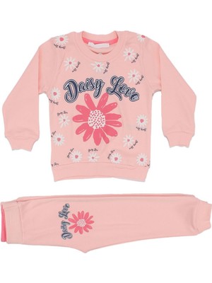 by BebekOdam Kız Çocuk Pudra Daisy Love Papatya Baskılı 2'li Takım - 1014863