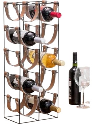 10 Lu  Modern Dekoratif Deri  Şarap Viski Şampanya Wine Rack Drink Içki Standı