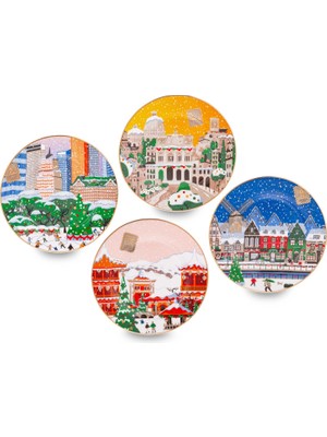 Jumbo New Year Countries 4'Lü Pasta Tabağı 20 Cm