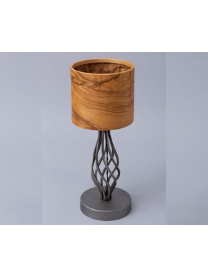 Sade Wooden Lamp Atelier Tıkka Dişbudak Kaplamalı Masa Abajuru