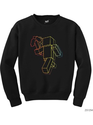 Wakha Minecraft Duality Siyah Sweatshirt