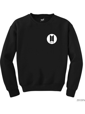 Wakha Bts Circle Logo Siyah Sweatshirt
