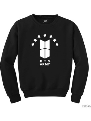 Wakha Bts 7 Yıldız Logo Siyah Sweatshirt
