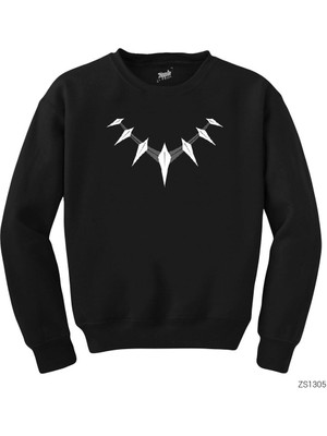 Wakha Black Panther Necklace Siyah Sweatshirt