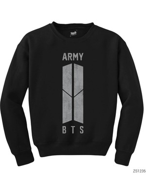 Wakha Bts Army Logo Siyah Sweatshirt