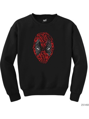 Wakha Deadpool Weapons Face Siyah Sweatshirt