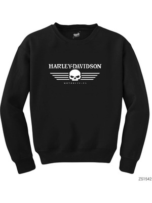 Wakha Harley Davidson Skull Siyah Sweatshirt