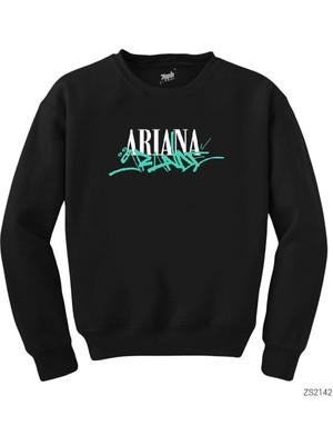 Wakha Ariana Grande Logo Siyah Sweatshirt