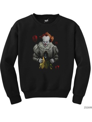 Wakha It Child And Clown Siyah Sweatshirt