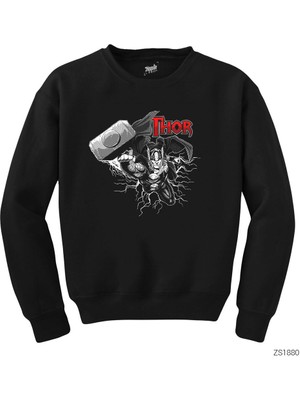 Wakha Avengers Thor Rising Siyah Sweatshirt