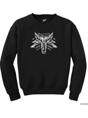 Wakha The Witcher Smoke Wolf Siyah Sweatshirt