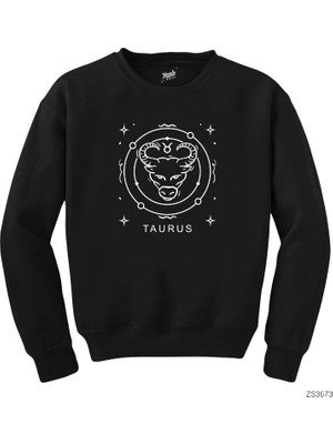 Wakha Boğa Burcu Circle Siyah Sweatshirt