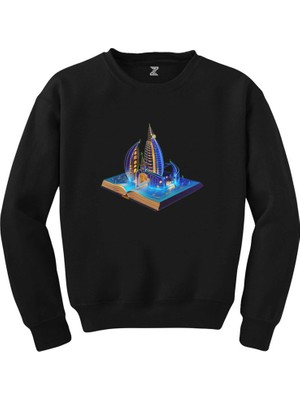 Wakha Burj Al Arab Dubai View Book Siyah Sweatshirt