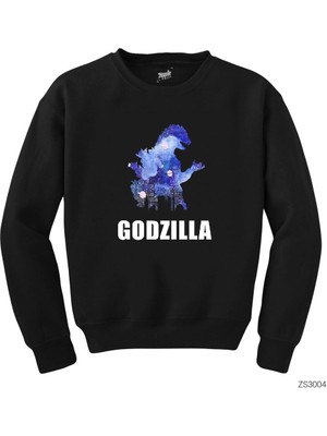Wakha Godzilla In City Siyah Sweatshirt