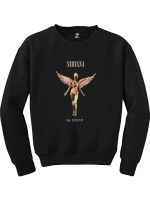Wakha Nirvana In Utero Siyah Sweatshirt
