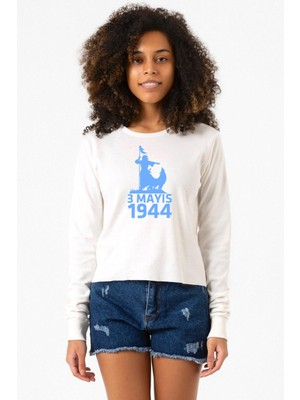 Tshirthane 3 Mayıs Türkçülük Günü Ekru Ekstra Uzunkol Sweatshirt