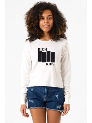 Tshirthane G-Dragon Rich Kids Ekru Ekstra Uzunkol Sweatshirt