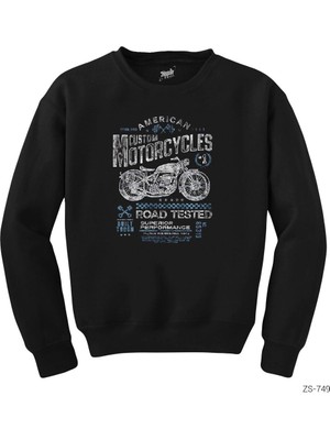 Wakha Vintage Motorcycle Siyah Sweatshirt