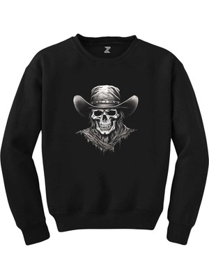 Wakha Kovboy Skull Siyah Sweatshirt