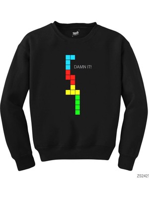 Wakha Tetris Damn It Siyah Sweatshirt