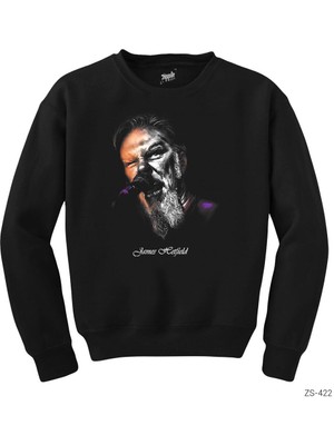 Wakha Metallica James Hetfield Microphone Siyah Sweatshirt